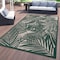 World Rug Gallery Contemporary Palm Leaf Textured Flat Weave Indoor/Outdoor Area Rug 5' x 7' Green 118GREEN5X7 - alternate 1